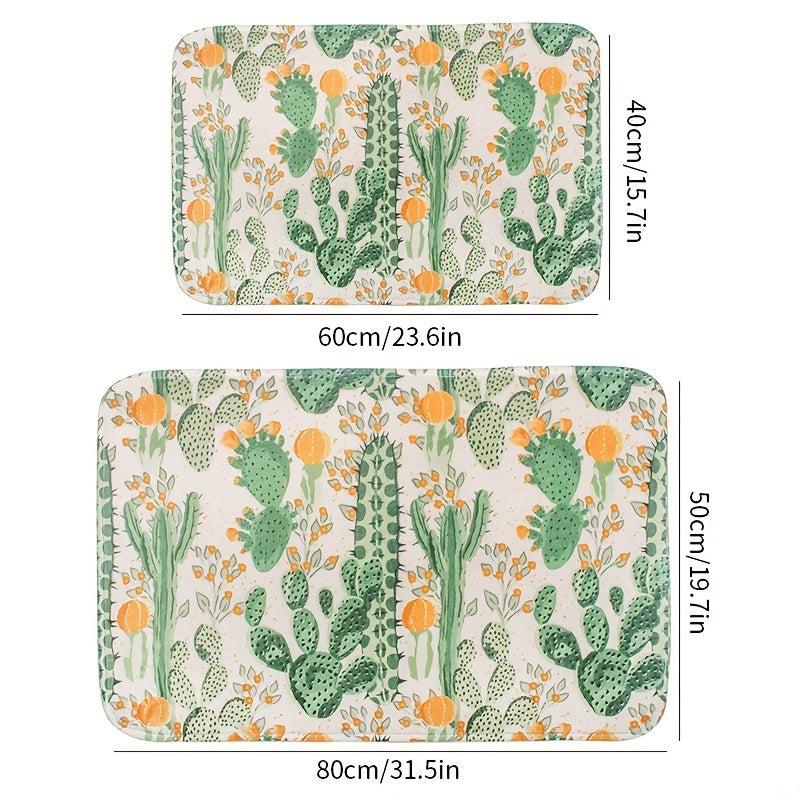 Soft Cactus Bath Mat, Non Slip, Bathroom and Kitchen Decor