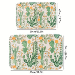 Soft Cactus Bath Mat, Non Slip, Bathroom and Kitchen Decor