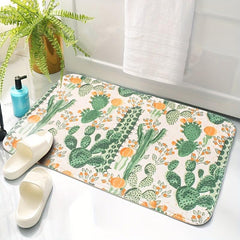 Soft Cactus Bath Mat, Non Slip, Bathroom and Kitchen Decor
