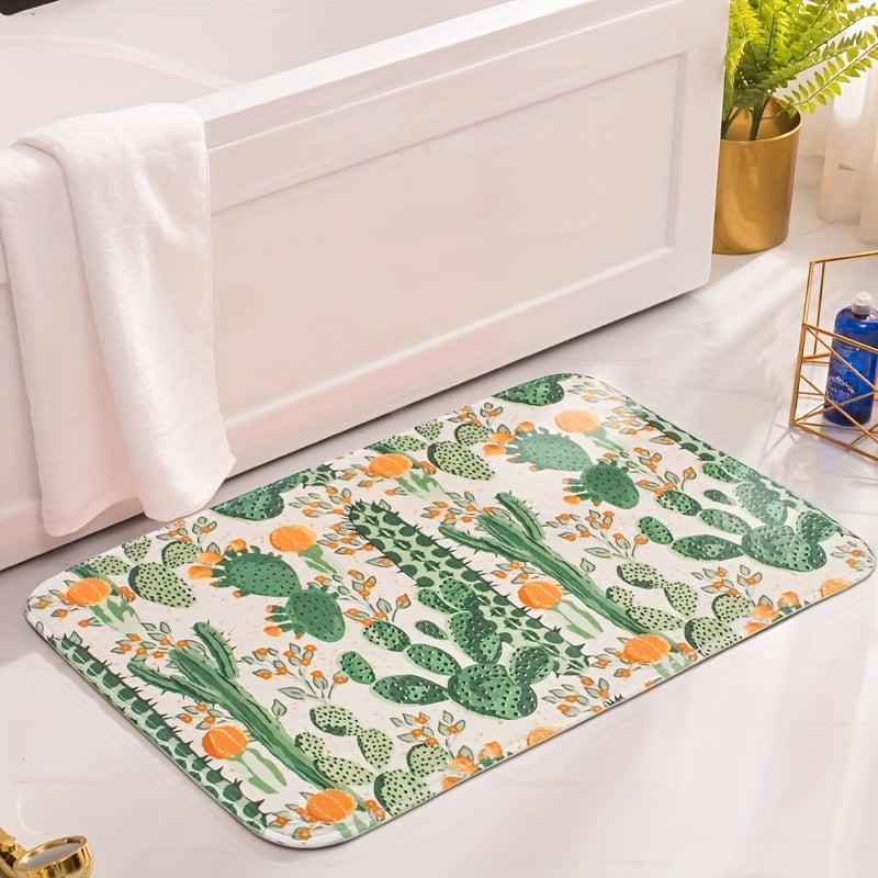 Soft Cactus Bath Mat, Non Slip, Bathroom and Kitchen Decor