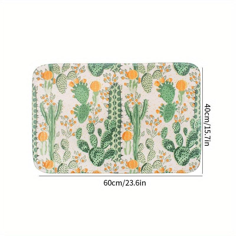 Soft Cactus Bath Mat, Non Slip, Bathroom and Kitchen Decor