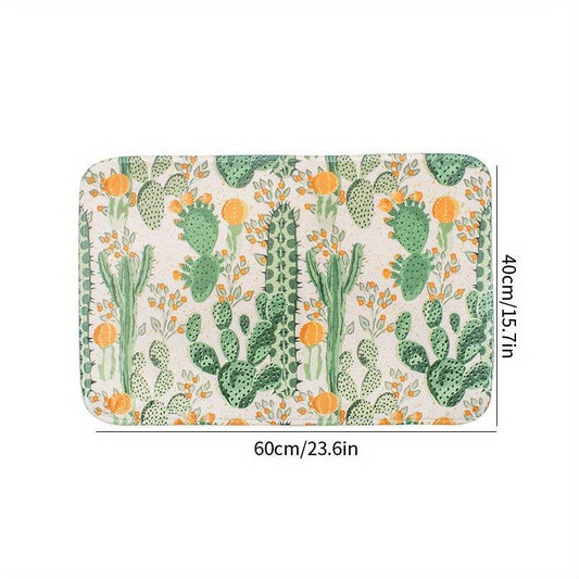 Soft Cactus Bath Mat, Non Slip, Bathroom and Kitchen Decor