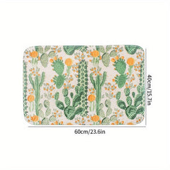 Soft Cactus Bath Mat, Non Slip, Bathroom and Kitchen Decor