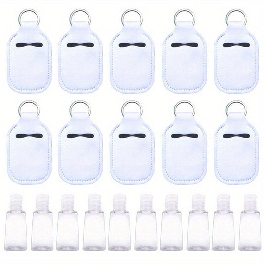 20pcs Hand Sanitizer Holder Keychain Set with Refillable Bottles