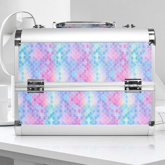 Professional Cosmetic Case Makeup Artist's Suitcase Aluminum Double Door Box
