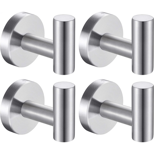 4pcs Stainless Steel Towel Hooks Bathroom Coat Hook Robe Hook