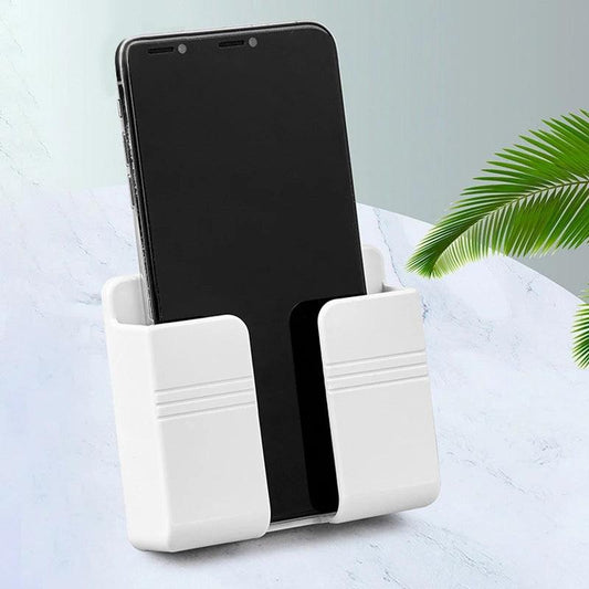 Wall Phone Holder Charging Stand Remote Control Storage Box Bracket Organizer