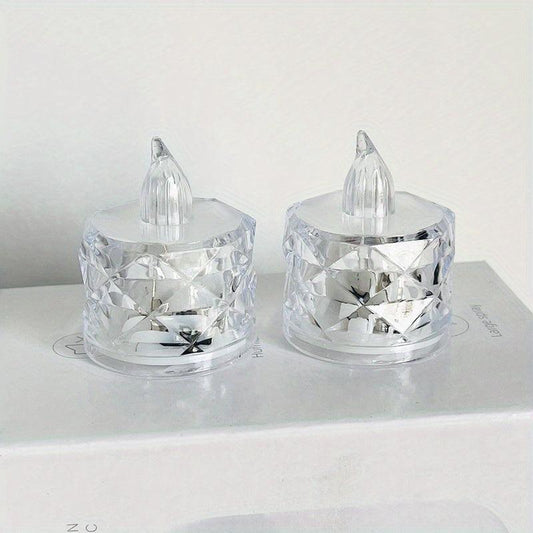 Crystal Pattern Electronic Candle Light LED Simulation Flameless Tea Light