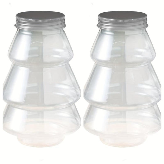 Christmas Candy Jar Clear Holiday Gift Container Tree Shaped Cookie Bottle