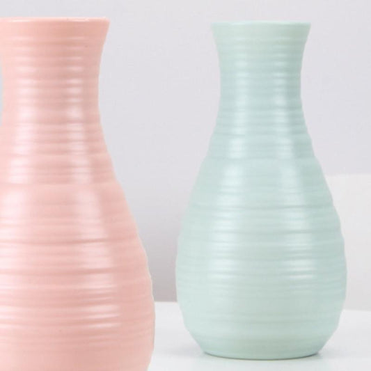 Modern Ceramic Look Plastic Vase for Home Decor