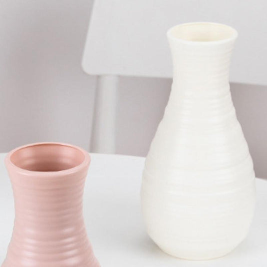 Modern Ceramic Look Plastic Vase for Home Decor