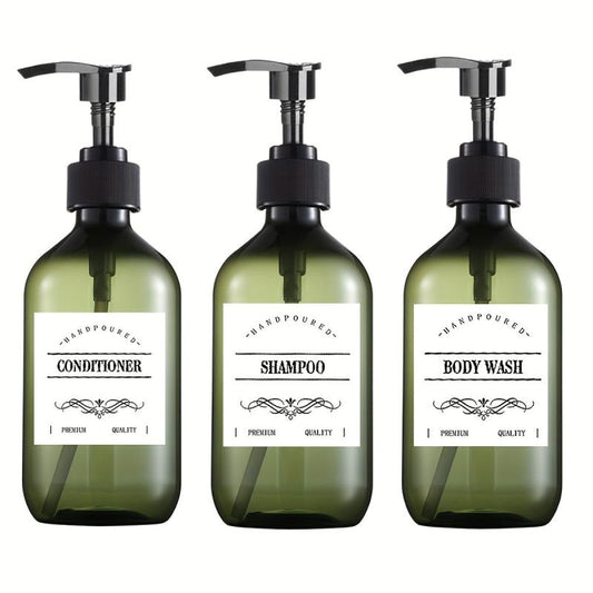 3pcs Plastic Soap Dispenser Bathroom Lotion Liquid Soap Refillable Bot
