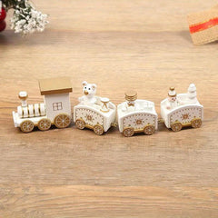 1pc Christmas Wooden Train Ornament Window Garden Tabletop Decoration