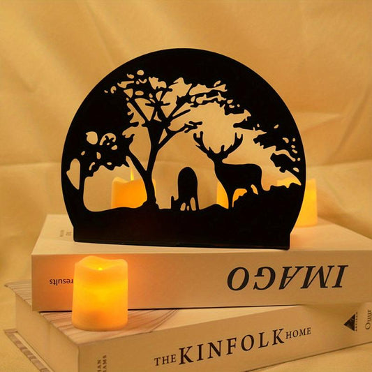European Style Metal Candlestick Holder Elk Elephant Giraffe Home Office