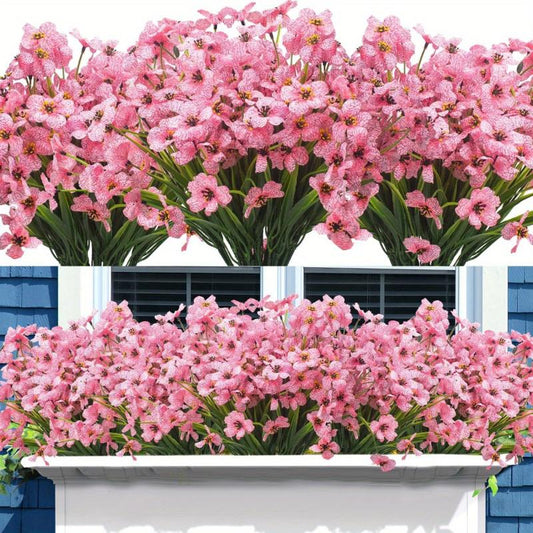 4pcs UV Resistant Artificial Flowers for Outdoor and Indoor Decor