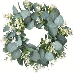 Artificial Eucalyptus Wreath for Front Door - Green Spring Summer Wall Decor