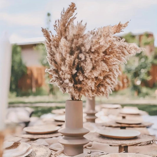 25pcs 43-94cm Tall Fluffy Pampas Grass XL Brown Dry Pampas Grass Decor