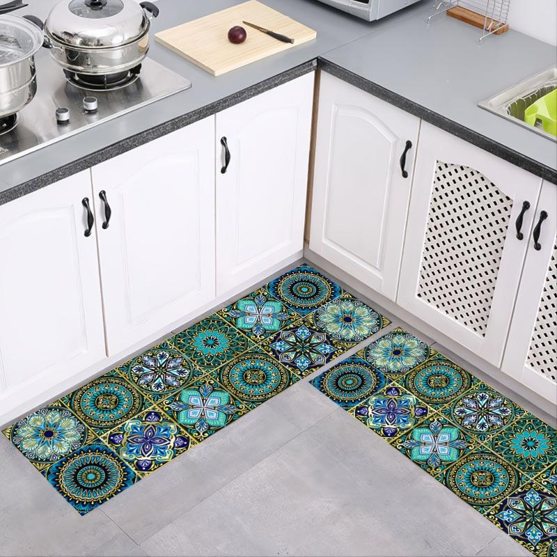 10pcs Floral Tile Wall Sticker Kitchen Bathroom DIY Self Adhesive Wallpaper