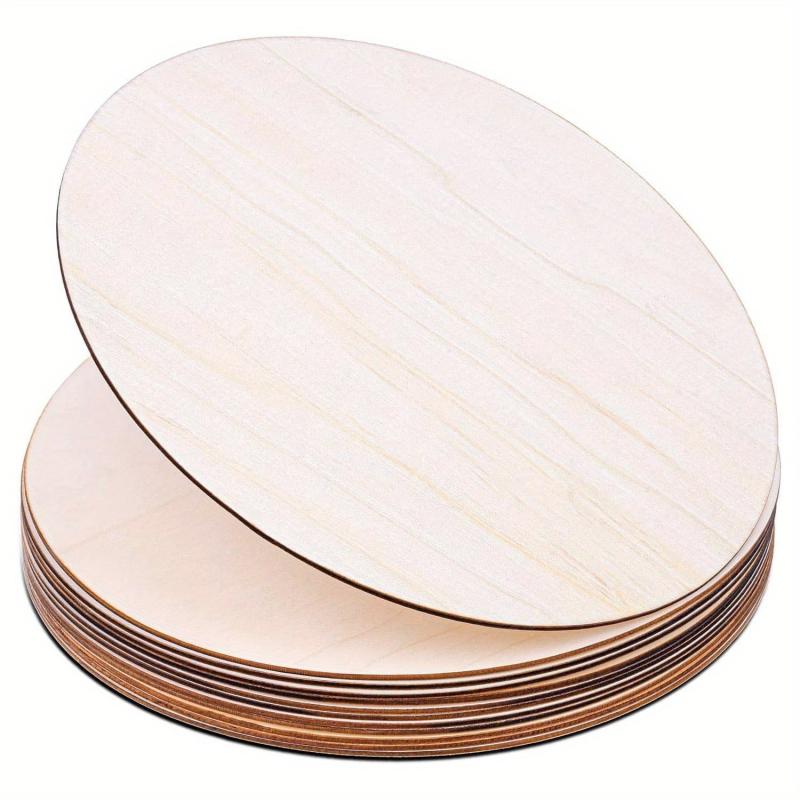 12pcs Unfinished Wood Circles 30-48 cm - Wooden Cutouts for Crafts