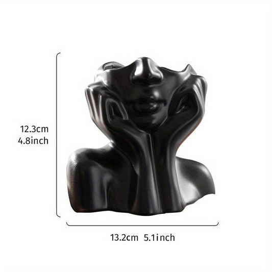 Resin Face Rest Half Face Vase Flower Pot Ornament Home Accessories