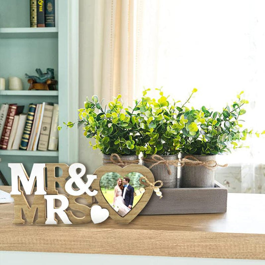 Mr & Mrs Heart Photo Frame Wedding Decorations Perfect Gift