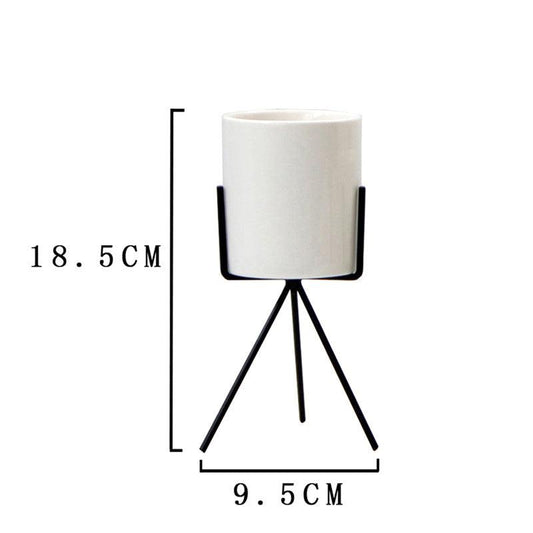 Mini Modern Desktop Ceramic Vase with Tripod Stand