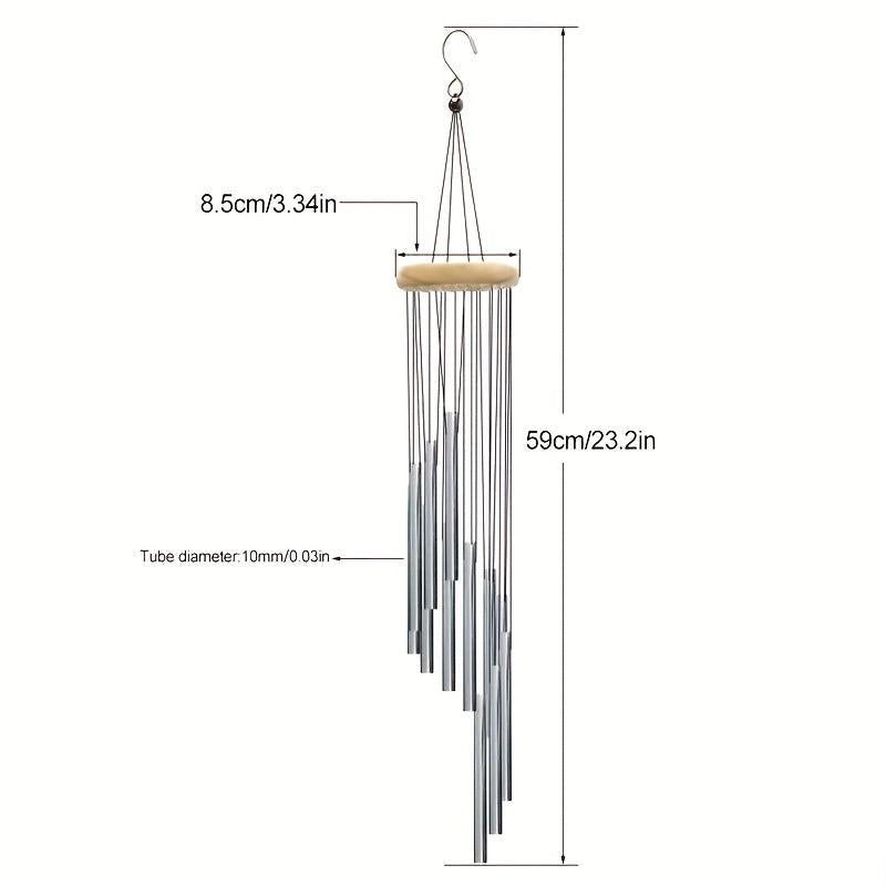 12 Tube Aluminum Wind Chime Outdoor Yard Temple Prayer Ornament Gift