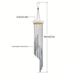 12 Tube Aluminum Wind Chime Outdoor Yard Temple Prayer Ornament Gift