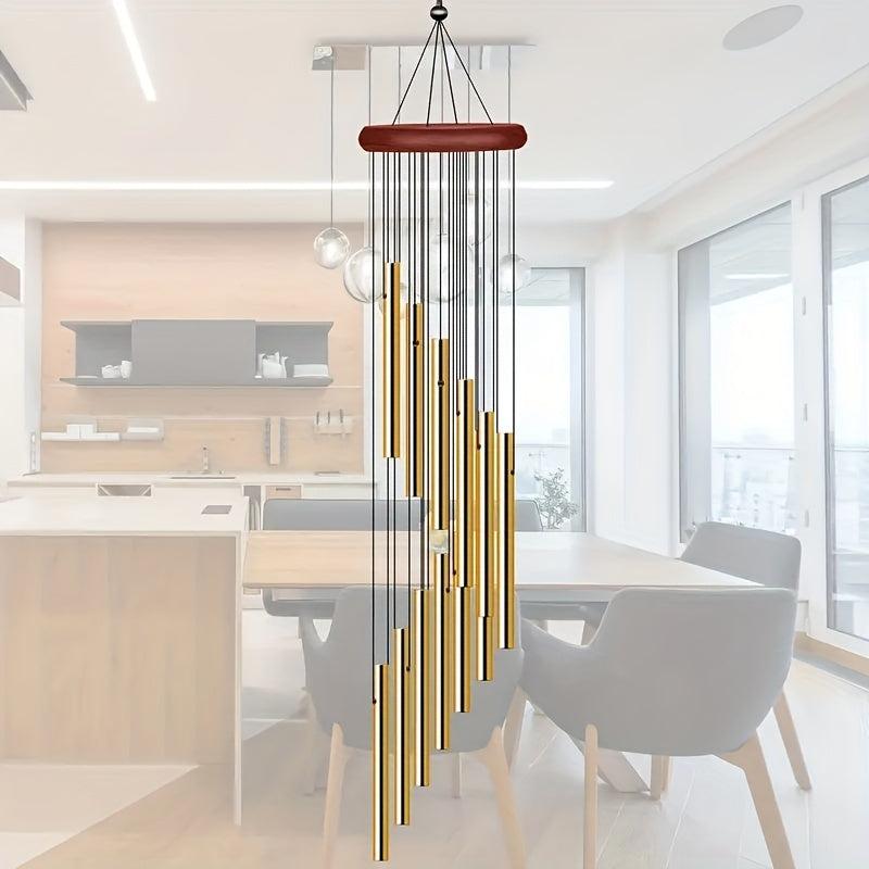 12 Tube Aluminum Wind Chime Outdoor Yard Temple Prayer Ornament Gift