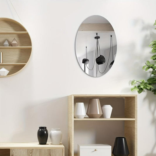 Self Adhesive Oval Mirror Tiles Wall Stickers