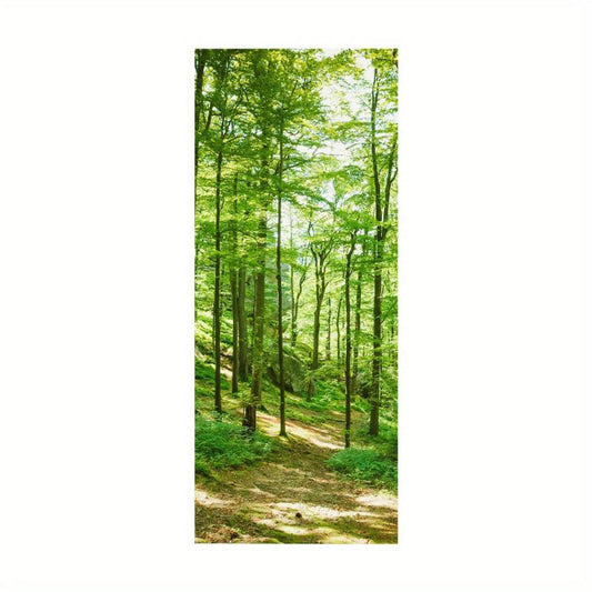 2pcs Forest Green Door Stickers PVC Waterproof 30.3 x 78.7