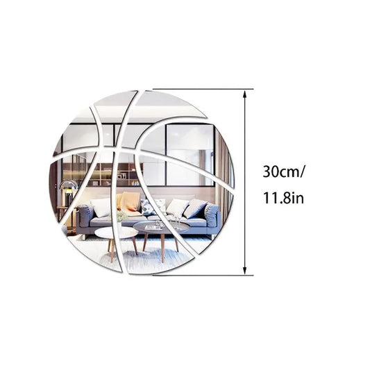1pc DIY Basketball Soccer Tennis Mirror Sticker Bedroom Wall Decoration