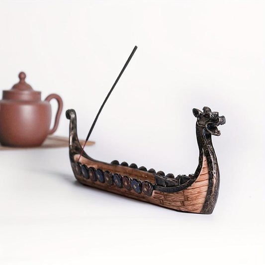 Dragon Boat Incense Stick Holder Vintage Burner Plate Desktop Decor