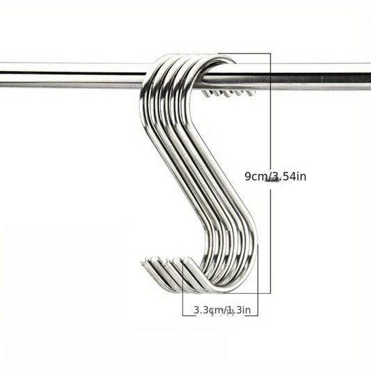 Solid Stainless Steel S Hook Bathroom Crossbar Shower Curtain Hook