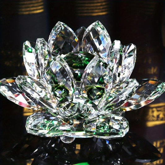 Crystal Lotus Ornament for Home Decor and Desk Cabinet