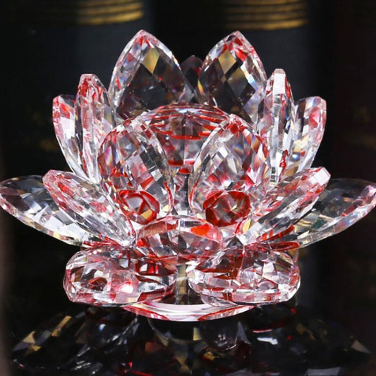 Crystal Lotus Ornament for Home Decor and Desk Cabinet