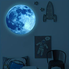 Luminous Moon Wall Sticker for Children's Room with Light Effect