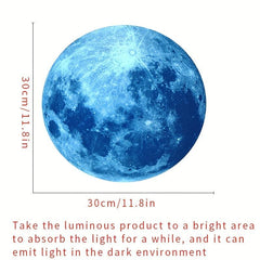 Luminous Moon Wall Sticker for Children's Room with Light Effect