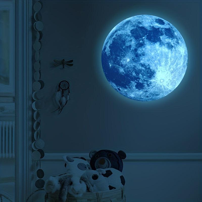 Luminous Moon Wall Sticker for Children's Room with Light Effect