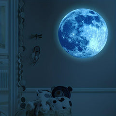 Luminous Moon Wall Sticker for Children's Room with Light Effect