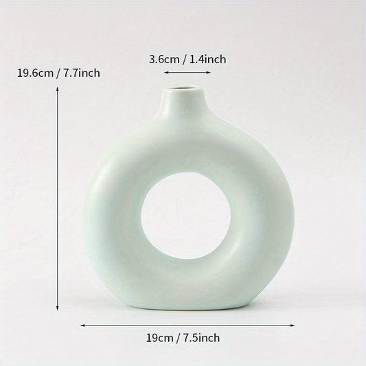 2pcs Ceramic Vase Set Matte Pampas Flower Vases Modern Boho Decor