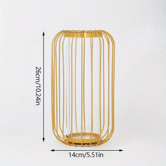 Nordic Light Hollow Out Vase Geometric Glass Flower Vase