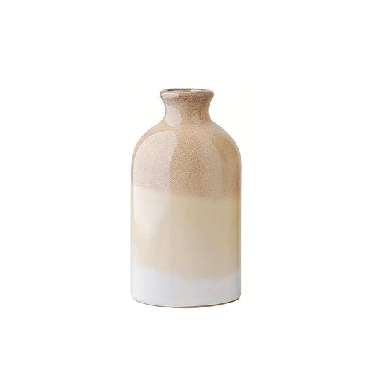 Modern Farmhouse Beige Ceramic Vase