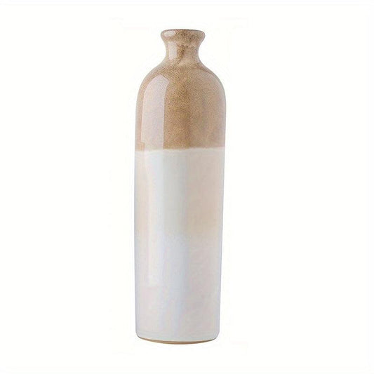 Modern Farmhouse Beige Ceramic Vase