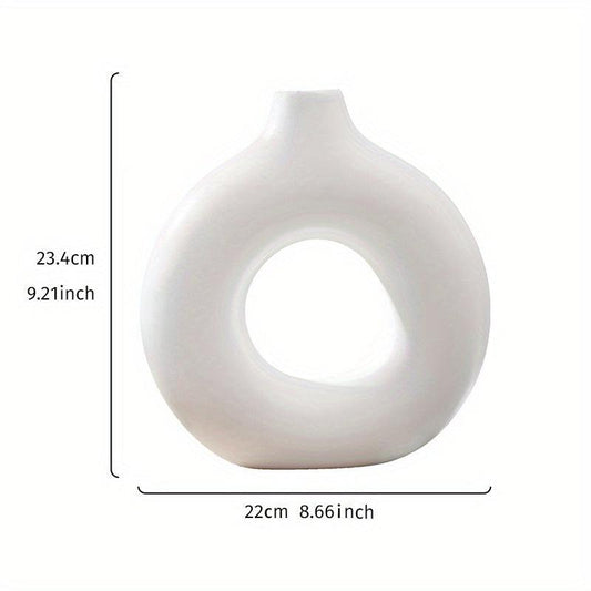 2pcs Resin O Vase for Flower and Home Decor