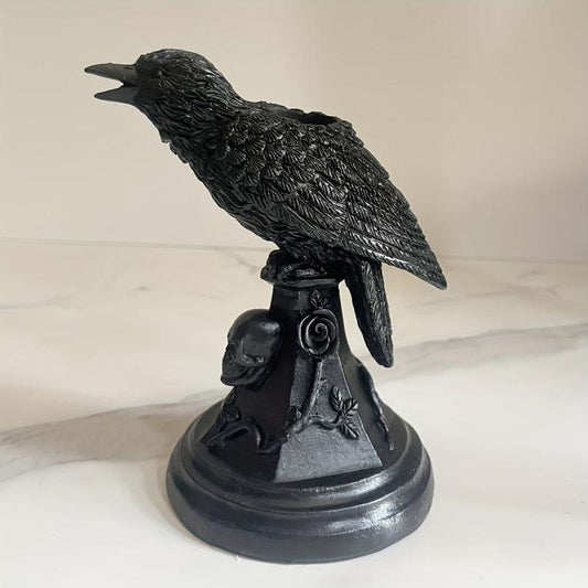 Vintage Crow Candlestick Halloween Resin Antique Crafts Decoration