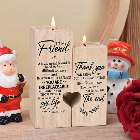Reversible Wooden Candle Holders - Personalized Gift for Her