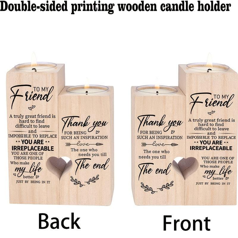 Reversible Wooden Candle Holders - Personalized Gift for Her
