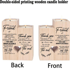 Reversible Wooden Candle Holders - Personalized Gift for Her
