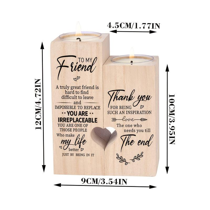 Reversible Wooden Candle Holders - Personalized Gift for Her